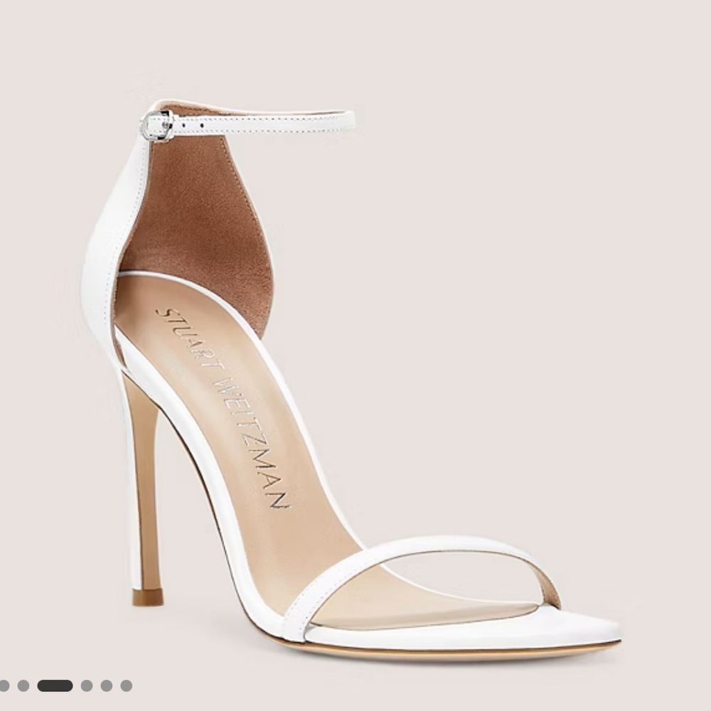 Stuart Weitzman Nudistsong strap sandal in white. Size 7. Excellent condition.